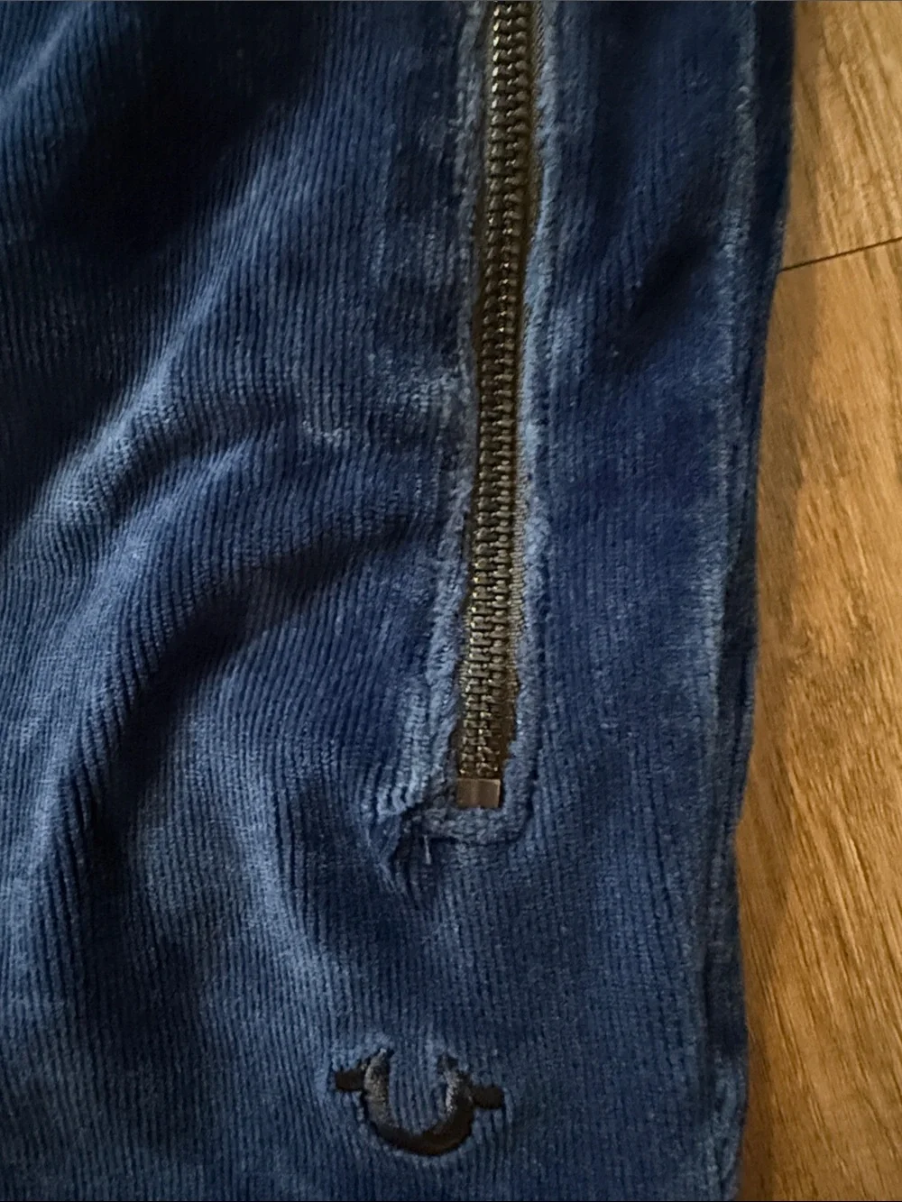 True Religion Velour Jogger Pants Dark Blue size Medium